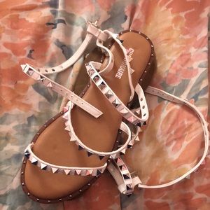 White gladiator sandals